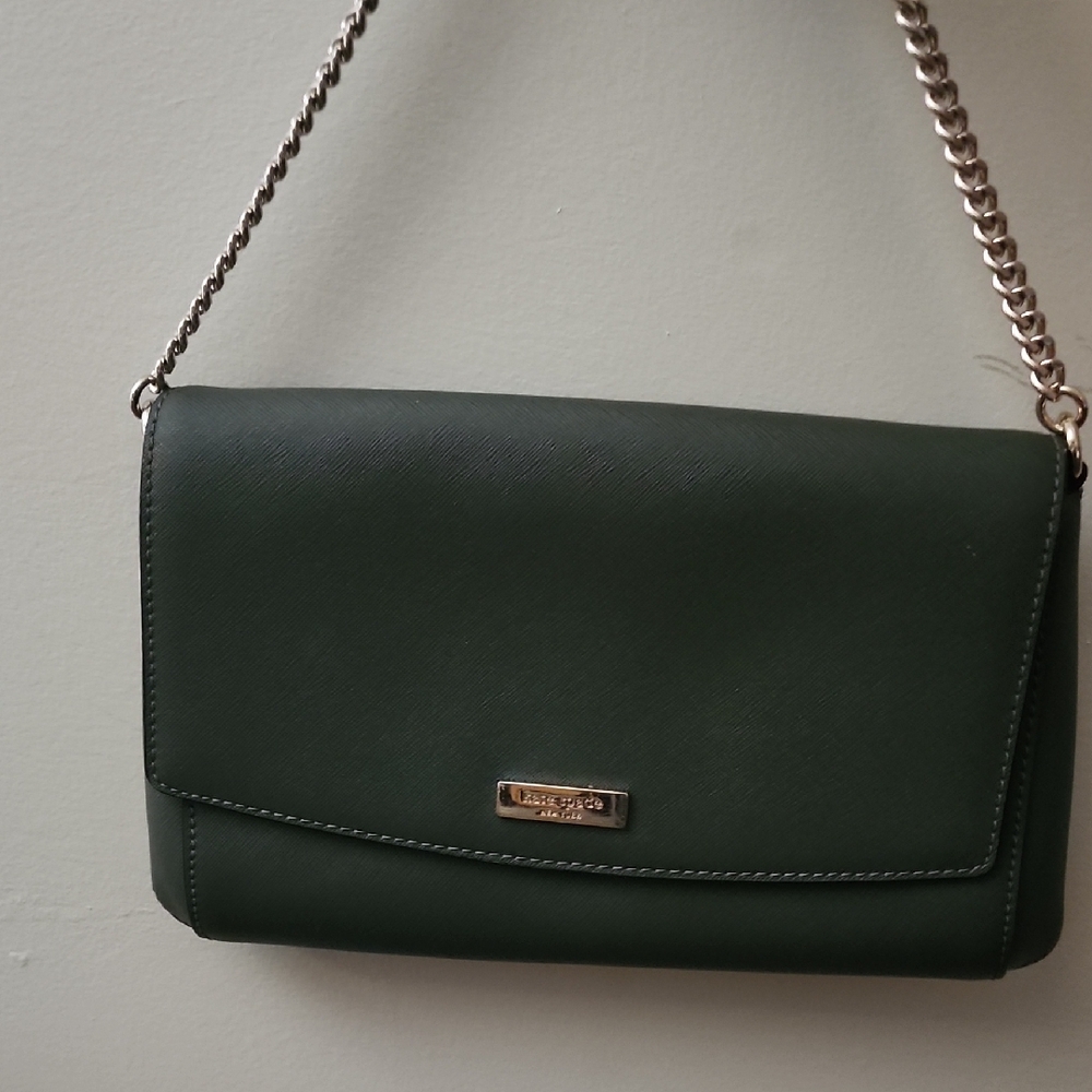 Kate Spade Green Crossbody Bag with Chain Strap